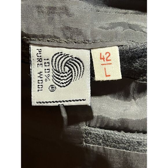 Fratelli Uomo 42L Flannel Gray Cobalt Pinstripe Blazer Sport Coat Suit Jacket - Picture 14 of 14